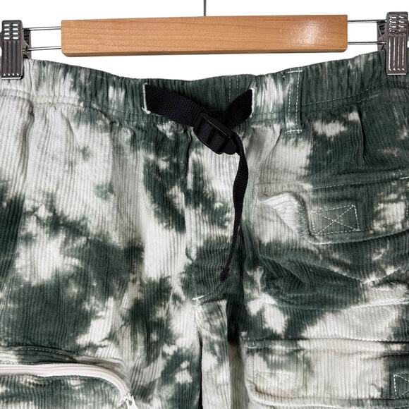 Without Walls Shorts Mens Medium Green White Tie Dye Elastic Waist Retro - Picture 2 of 13